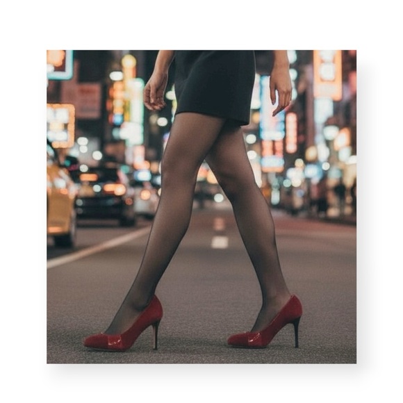 VHTF: new Goldenbleu ♛ Tina Mixed Media Pony Hair Heels Pumps ♛ Red 37.5 7M 7.5M - Picture 15 of 16